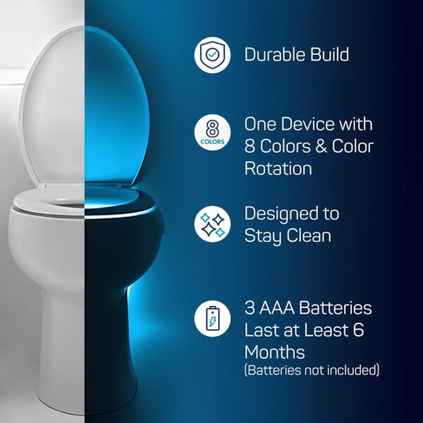 ToiLight 2 Pack. The Original Toilet Bowl Night Light. Fun & Useful Bathroom Motion Sensor Tech Gadget. Funny Novelty Birthday Gift Idea. Stocking Stuffer for Him Her Guys Men Brother Mom