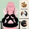 MOONBEEKI Cat Paw Cushion Chair Comfy Kawaii Plush Seat Cushions Shape Lazy Pillow for Gamer Chair 28"x 24" Cozy Floor Cute Seat Kawaii for Girl Worker Gift, Dining Room Bedroom Decorate Black