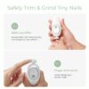 Momcozy Baby Nail File Electric, Gentle Baby Nail Trimmer Electric, Baby Nail Clipper with Night Light, 7 Grinding Head Replacement Pads, Green