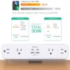 61tqb5S0MRL._AC_SL1500_.jpg PD30W Desk Clamp Power Strip, Desktop Mount Surge Protector, Fast Charging Station, 5Ft Extension Cord Desk Edge Mount Shelf with 4 Outlets 4 USB Ports (2 USB C), Home Office Accessories Essentials