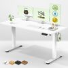 61tvhGirBlL._AC_SL1500_.jpg Veken 55 Inch Large Electric Standing Desk,Sit to Stand Up, Heights Adjustable, Work Home Office Computer Table for Study, Walking Pad, Writing, and Games, Wooden Desktop Desks, White