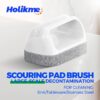 Holikme 7 Pack Deep Cleaning Brush Set, Scrub Pads with Scraper Tip for Pool Walls, Bathroom, Grout, Floor, Bike, Tub, Shower, Kitchen Surface (Green)