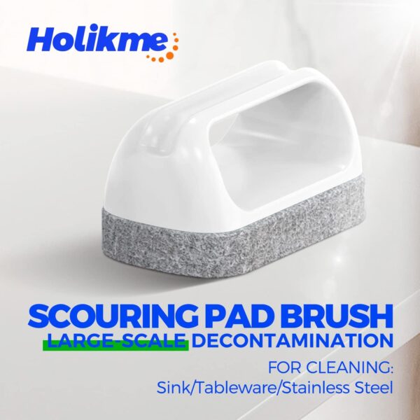 Holikme 7 Pack Deep Cleaning Brush Set, Scrub Pads with Scraper Tip for Pool Walls, Bathroom, Grout, Floor, Bike, Tub, Shower, Kitchen Surface (Green)