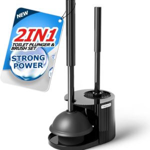 61vEJByUzL._AC_SL1500_.jpg FORASTO 2 in 1 Toilet Plunger and Brush Set,Extended Handle Plunger,Toilet Bowl Brush Plunger Set, Bathroom Cleaning Tools ,Toilet Brush Plunger Combo,Cleaning Brush,Bathroom Cleaning Supplies