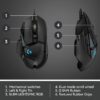Logitech G502 Hero High Performance Wired Gaming Mouse, Hero 25K Sensor, 25,600 DPI, RGB, Adjustable Weights, 11 Programmable Buttons, On-Board Memory, PC/Mac - Black