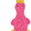 Best Pet Supplies Interactive Squeaky Dog Chew Toy, Ideal Dog Toys for Chewers, Small, Medium & Large Dogs, and Fetch Lovers - Crinkle Duck (Light Pink), Large