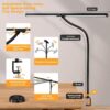 Pzloz Led Desk Lamp for Office Home - Eye Caring Architect lamp with Clamp,Dual Screen Computer Monitor Work Smart Light: 24W 5 Color Flexible Adjustable Lighting Table Lamp for Study Drafting