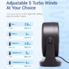 61whYOlV2PL._AC_SL1500_.jpg Diveblues USB Desk Turbo Fan, Ultra-Quiet Mini Desk Fan, Powerful Wind, LED Display, 5 Speed, 360° Rotating Small Portable Fan for Home, Office and Outdoor Cool Tech Gadgets - TurboBreeze