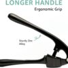 Garlic Press Crusher & Mincer – Easy Squeeze Ergonomic Handle, Heavy Duty Zinc Alloy, Dishwasher Safe, Includes Peeler & Cleaning Brush – Garlic Ginger Crusher Tool (Black)