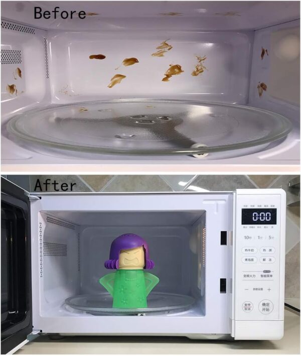 61xEKEupzL._AC_SL1000_.jpg Angry Mama Microwave Oven Steam Cleaner, Angry Mom Microwave Cleaner, Just Add Vinegar and Water, Cut Cleaning Time by Half (Green)