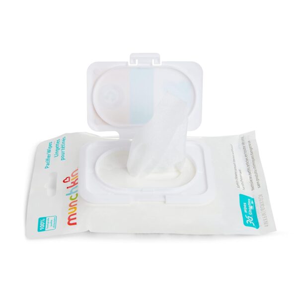 61xLTN0sfFL._SL1500_.jpg Munchkin Arm & Hammer Pacifier Wipes - Safely Cleans Breast Pump Parts and Feeding Essentials for Baby and Toddler, 1 Pack, 36 Wipes