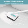 nacena Shower Scrubber with Long Handle, 3 in 1 Tile Tub Scrubber Brush with 3 Detachable Cleaning Heads Adjustable Handle Shower Cleaner Brush for Bathroom, Kitchen, Toilet, Wall, Sink, Blue White