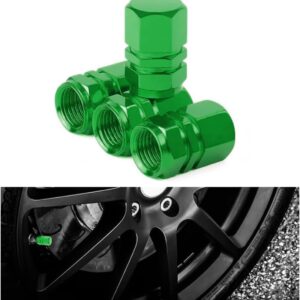61yyZ2UsWmL._AC_SL1200_.jpg Osilly Car Tire Stem Valve Caps, 4 Pcs Aluminum Alloy Valve Stem Covers, Corrosion Resistant Leak-Proof Tire Cap Cover Accessories, Hexgon Style Wheel Air Valve Caps for SUV Car Bike (Green)