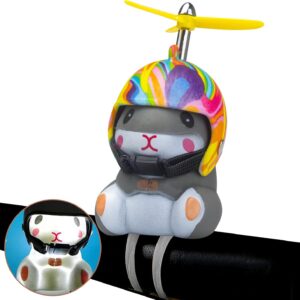 61zOemSg67S._AC_SL1500_.jpg wonuu Duck Bike Bell with Light and Helmet Cute Hamster Bicycle Horn, Dashboard Decoration Hamster Motorcycle Bike Bells Rubber Duck Car Dashboard Decorations (Rainbow-Hamster)