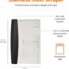 Amazon Basics Multi-Purpose Bench Scraper, Stainless Steel Dough Cutter with Measurement Marks, Dishwasher Safe, Non-slip Contoured Grip, 6", Black, Silver
