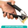 Garlic Press Set – Heavy Duty Rust-Resistant Garlic Crusher & Mincer with Ergonomic Handles, Easy Squeeze Manual Garlic Press, Cleaning Brush & Silicone Peeler, Large Chamber Kitchen Tool