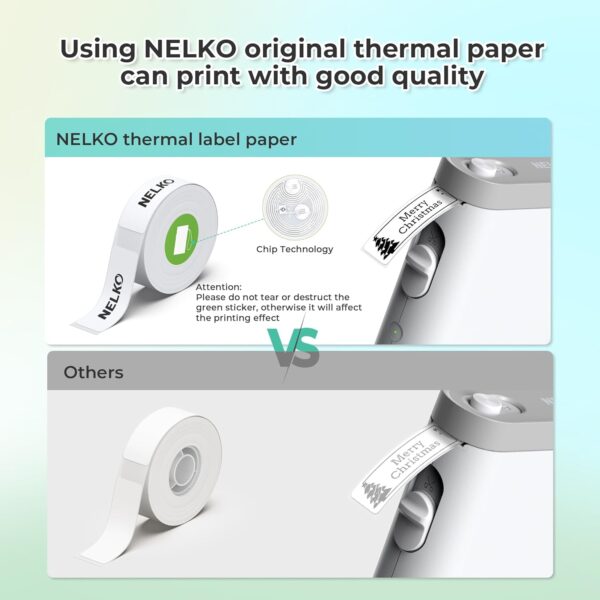 Nelko Label Maker Machine with Tape, P21 Bluetooth Label Printer, Wireless Mini Label Makers with Multiple Templates for School Office Home, White