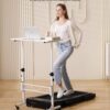 KLSMYHOKI Standing Desk Adjustable Height, Mobile Stand Up Desk with Wheels Small Computer Desk Rolling Desk, Portable Laptop Desk White Standing Table Home Office Desks 16"x31.5" Height 27"-43.5"