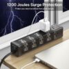 CCCEI Standing Desk Clamp Power Strip with 15 Outlets, Widely Spaced Desktop Edge Mount Surge Protector Outlet, Fast Charging USB-A and USB-C Ports, 6 FT Flat Plug, Black Fit 1.6 inch Table top.