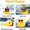 wonuu Rubber Duck Bike Bell, Squeeze Ducks with Helmet for Cycling Car Dashboard Decorations Motorcycle Bicycle Accessories