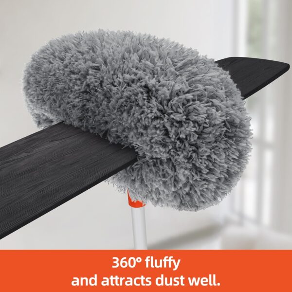 71-kibL8DwL._AC_SL1500_.jpg Baseboard Cleaner Tool with Handle, Extendable Long Handle Baseboard Cleaning Duster with Reusable Pads for Floorboard, Ceiling Fan Blade Cleaner Duster (Gray)