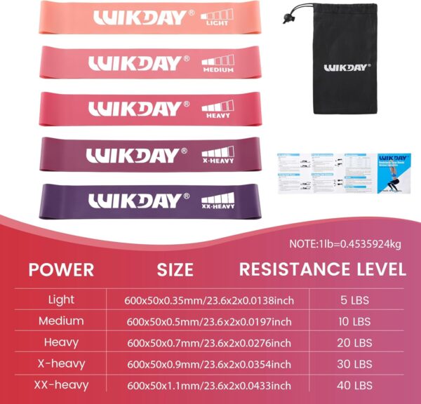 71-rPDTuk-L._AC_SL1500_.jpg WIKDAY Resistance Bands for Working Out Exercise Loop Bands Workout Bands Set for Men Women Body Stretching, Crossfit Training, Home Workout, Physical Therapy, Booty Legs, Set of 5