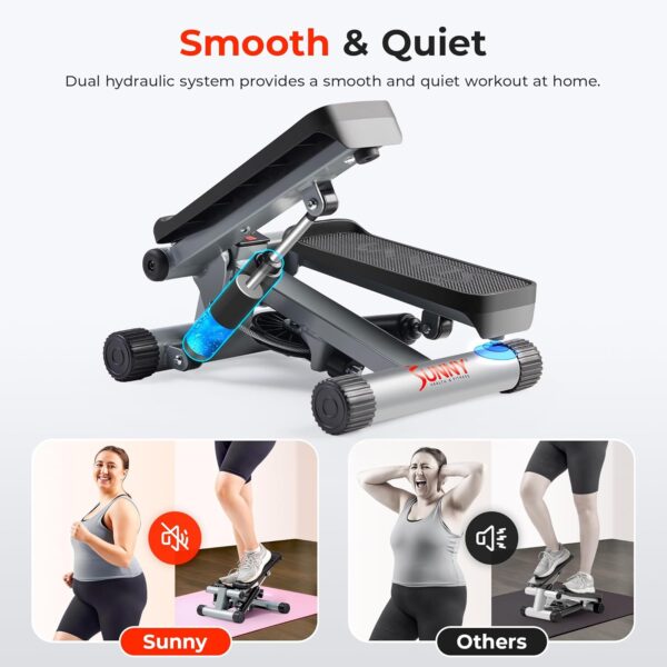 710Ato8nLRL._AC_SL1500_.jpg Sunny Health & Fitness Mini Steppers for Exercise at Home, Stair Step Workout Machine with Resistance Bands, Full Body Cardio Equipment, Optional Free SunnyFit App Connection Smart Stepper
