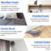 Microfiber Duster Kit (11PCS) - Washable Dusters with Extension Pole (30 to 100 in) for Cleaning Ceilings, Fans, Furniture