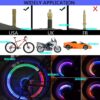 711ZdLGbtL._AC_SL1500_.jpg 4 Pack LED Bike Wheel Lights Car Tire Valve Stems Caps Bicycle Motorcycle Waterproof Tyre Spoke Flash Light Cool Reflector Accessories for Men Women Kids (Colorful)