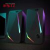 Redragon GS510 RGB Desktop Speakers, 2.0 Channel PC Computer Speaker with 4 Colorful LED Backlight Modes, Enhanced Bass and Easy-Access Volume Control, USB Powered w/ 3.5mm Cable
