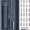 HOTO 25-Piece Upgraded Electric Screwdriver Kit, 1/4'' Hex, Magnetic Lid, 1500mAh Rechargeable Cordless Screwdriver, LED Light, Ideal for Furniture Assembly, Home Repair & Garage Projects