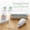 Momcozy Baby Nail File Electric, Gentle Baby Nail Trimmer Electric, Baby Nail Clipper with Night Light, 7 Grinding Head Replacement Pads, Green