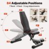 YOLEO Adjustable Weight Bench for Home Gym, ASTM-Certified 827LBS, 98% Pre-Assembled, Foldable Gym Bench with 84 Positions Incline Decline Flat, Wider Seat