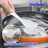 Holikme 6 Pack Dish Brush with Handle Kitchen Cleaning Brush Set for Pot, Pan, Kitchen Sink (Green)