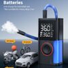 712Q8QkVVAL._AC_SL1500_.jpg Powools Tire Inflator Portable Air Compressor, 150 PSI Cordless Bike Pump, Air Pump for Auto, Motorcycle, Bicycle, Balls with Pressure Gauge, LED Light & Car Accessories, Black, Standard Capacity