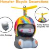 wonuu Duck Bike Bell with Light and Helmet Cute Hamster Bicycle Horn, Dashboard Decoration Hamster Motorcycle Bike Bells Rubber Duck Car Dashboard Decorations (Rainbow-Hamster)