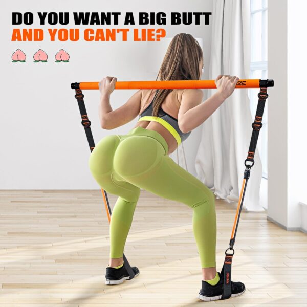 KUTIZE Pilates Bar Kit with Resistance Bands, Pilates Equipment, Multifunctional Pilates Bar for Women & Men, Pilates kit for Hip, Back, Arm, Full-Body Workouts, Home Gym Strength Training Equipment