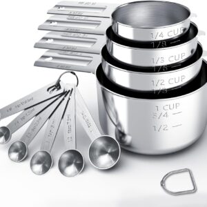 713cp4XSG7L._AC_SL1500_.jpg TILUCK Stainless Steel Measuring Cups & Spoons Set, Cups and Spoons,Kitchen Gadgets for Cooking & Baking (10)