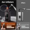 713kvAGcUtL._AC_SL1500_.jpg OlarHike Tire Inflator Portable Air Compressor, 150PSI Dual Power - 6000mAh & 12V DC, Cordless Air Pump for Car Tires, Bikes, Motorcycle, Balls with LED & Digital Pressure Gauge, Gift for Mom