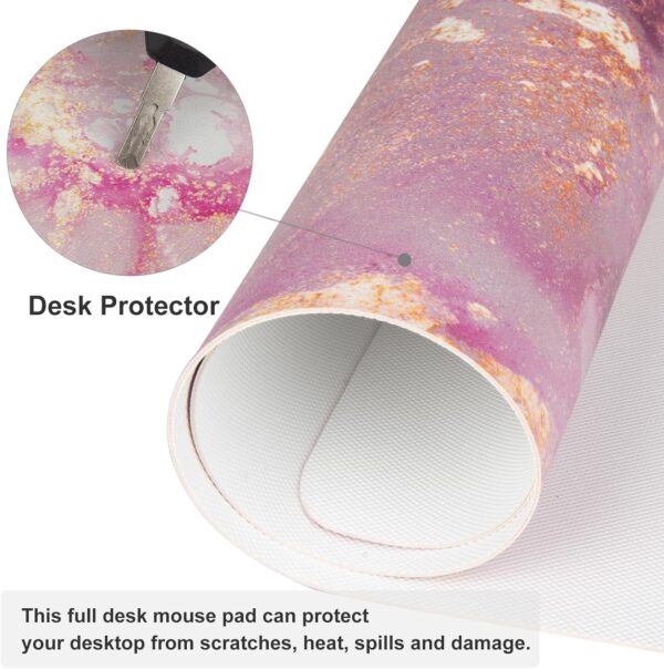 714HMZ655L._AC_SL1500_.jpg QIYI Large Mouse Pad, Cute Pink Desk Mat for Desktop, Women Girls PU Leather Desk Pad Waterproof Gaming Mousepad, Rose Gold Marble Computer Protector Writing Pad for School Office Home 31.5" x 15.7"