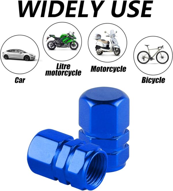7141v63za6L._AC_SL1500_.jpg alpmosn Aluminum Tire Stem Valve Caps Wheel Valve Covers Car Dustproof Tire Cap Cover Accessories, Universal for SUV, Car, Bike and Motorcycle, Hexagon Shape (4PCS Blue)