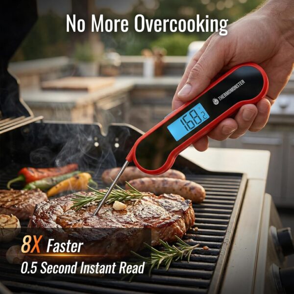 714gA4EzDAL._SL1500_.jpg 0.5 Sec Instant Read Meat Thermometer Digital with ±0.5℉ Precision, Food Thermometer for Cooking Kitchen Gadgets, Oven Grill Candy BBQ Essentials Accessories, Gifts for Him Dad Men Birthday, Red
