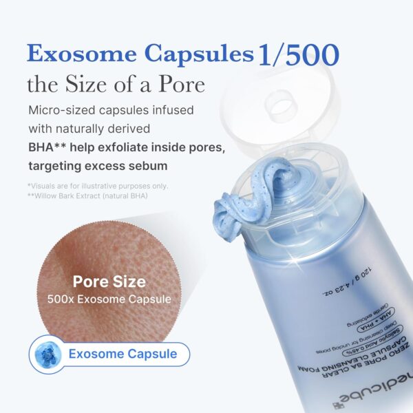 714ttDX8QaL._SL1500_.jpg medicube Facial Cleanser Zero Pore Capsule Cleansing Foam | Daily Gentle Cleanser for Skin Texture, Blackhead & Pore Care | AHA, BHA & PHA for Deep Cleansing | Korean Skincare, 4.23 oz