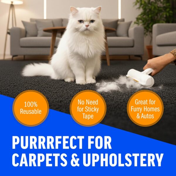 714vUkQ3h1L._AC_SL1500_.jpg ChomChom Roller & Rake – Reusable Pet Hair Removal Roller with Rake Attachment for Cat & Dog Fur on Furniture, Couch, Carpet, Car, Rugs, Bedding & More– Portable, Eco-Friendly