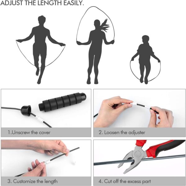 715ToTWp8L._AC_SL1500_.jpg Jump Rope, Tangle-Free Rapid Speed Jumping Rope Cable with Ball Bearings for Women, Men & Kids, Adjustable Steel Jump Rope with Foam Handles for Home Gym Exercise Fitness Workout Equipment & Slim Body