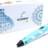 SCRIB3D P1 3D Printing Pen with Display - Includes 3D Pen, 3 Starter Colors of PLA Filament, Stencil Book + Project Guide, and Power adapter
