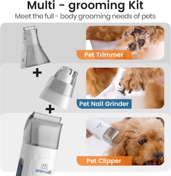 715q6tZgwSL._AC_SL1500_.jpg oneisall Dog Grooming Vacuum, Pet Grooming Vacuum with Clipper Nail Grinder, 1.5L Dust Cup Dog deshedding Brush with 7 Tools for Shedding Pet Hair, Home Cleaning(Blue)