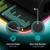 Excel Cheat Sheet LED Desk Pad | Excel Shortcut Keys Mouse Pad - Colorful RGB Luminous Extended Large Gaming Mousepad| PC Office Spreadsheet Keyboard Mat| Non-Slip Stitched Edge Desk Mat