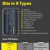 HOTO 25-Piece Upgraded Electric Screwdriver Kit, 1/4'' Hex, Magnetic Lid, 1500mAh Rechargeable Cordless Screwdriver, LED Light, Ideal for Furniture Assembly, Home Repair & Garage Projects