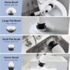 Electric Bathroom Cleaning Brush, Cordless Spin Scrubber Full Body Waterproof IPX7 with Adjustable Handle, 8 Replaceable Brush Heads for Bathtub/Kitchen/Window/Home -SD-CTB01